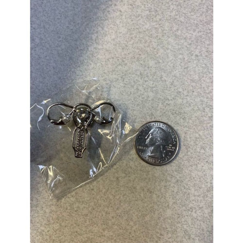 Female Reproductive Pin -Silver - Picture 2 of 9